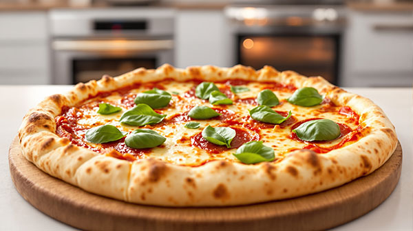 Cuisson de la pizza maison au four à chaleur tournante pour une pâte ultra croustillante sans dessèchement